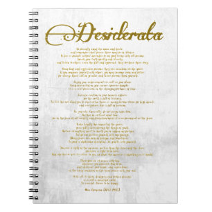 Desiderata ’Önskad Sak’ Anteckningsbok Med Spiral
