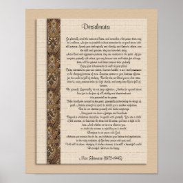 Desiderata "önskad sak" Brun design Poster