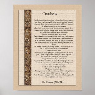 Desiderata "önskad sak" Brun design Poster