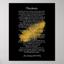 Desiderata "önskad sak" Golden ludd svart Poster