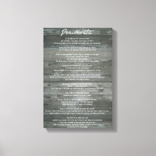 Desiderata "Önskad Sak" - inspirerande utskrift Canvastryck