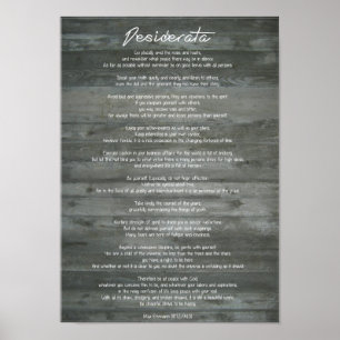 Desiderata "Önskad Sak" på betongvägg Poster