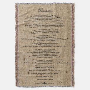 Desiderata ’Önskad Sak’ på Faux Linen Burlap Mysfilt
