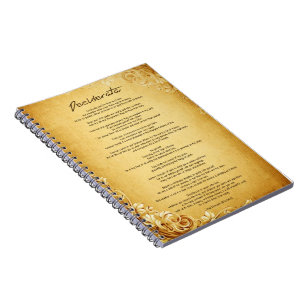 Desiderata ’Önskad Sak’ på Vintage Parchment Anteckningsbok Med Spiral