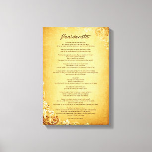 Desiderata ’Önskad Sak’ på Vintage Parchment Canvastryck