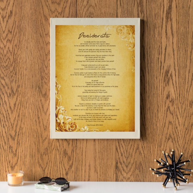 Desiderata "Önskad Sak" på Vintage Parchment Poster (Skapare uppladdad)