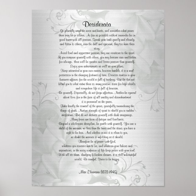 Desiderata "önskad sak" poster (Framsidan)