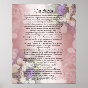 Desiderata "önskad sak", propp på blommigt poster