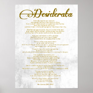 Desiderata "Önskat Sak" Poster