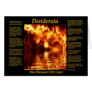 Desiderata orange Fireball ligger ovanför lugnen h Hälsningskort