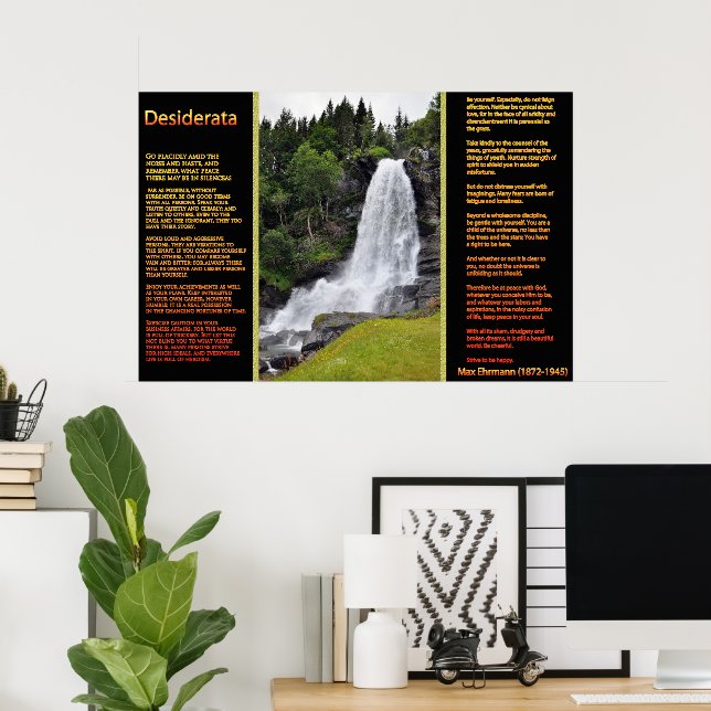 DESIDERATA Orange Vattenfall Poster 13 (Hemmakontoret)