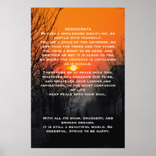 DESIDERATA-Orangens gångväg Poster