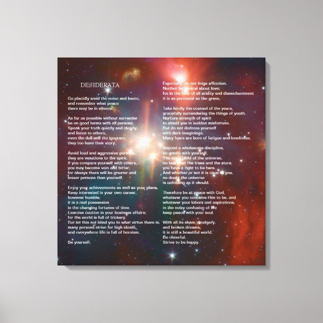 Desiderata på Coronet Galaxy Canvastryck (Framsida)