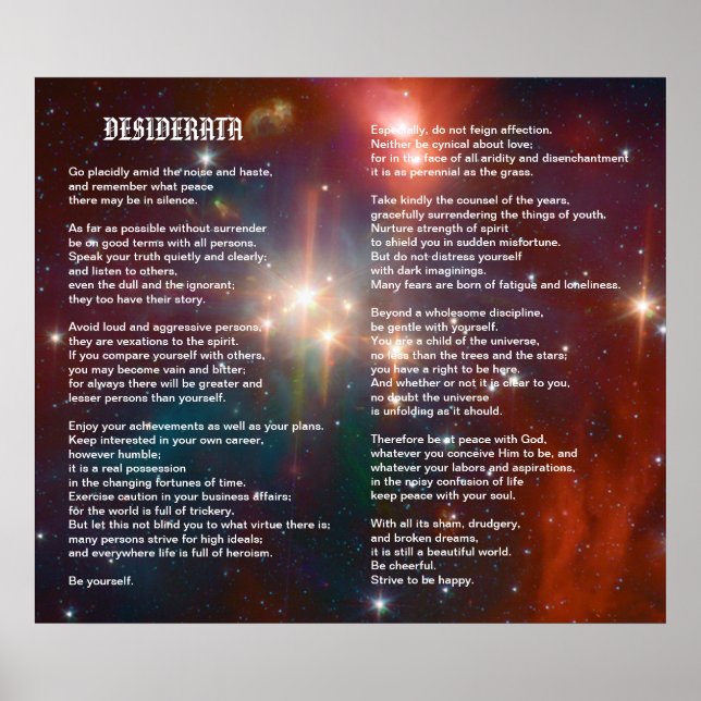Desiderata på Coronet Galaxy Poster (Framsidan)