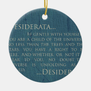 Desiderata på kanfas julgransprydnad keramik