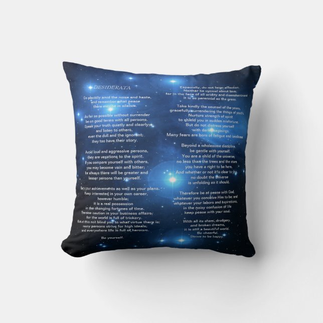 Desiderata på Pleiades Galaxy Kudde (Framsida)