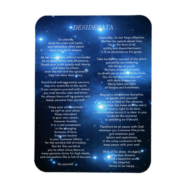 Desiderata på Pleiades Galaxy Magnet (Vertikal)