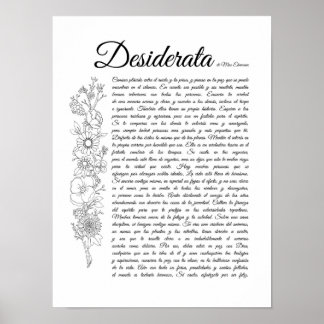 Desiderata på spanska poster
