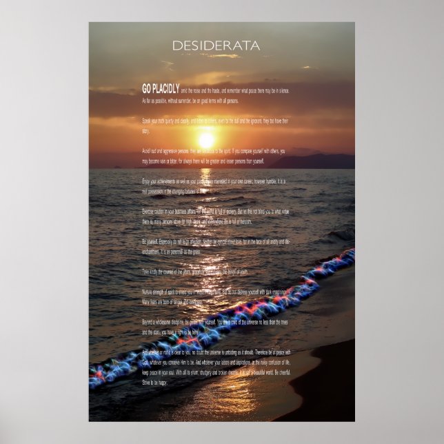 DESIDERATA Pacific Sunset Poster (Framsidan)