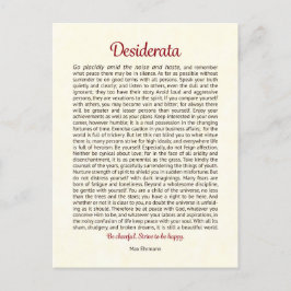 Desiderata Postcard | Desiderata Mini Art Vykort