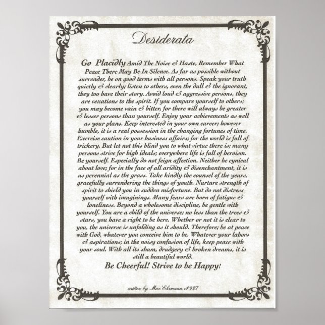 DESIDERATA Poster (Framsidan)