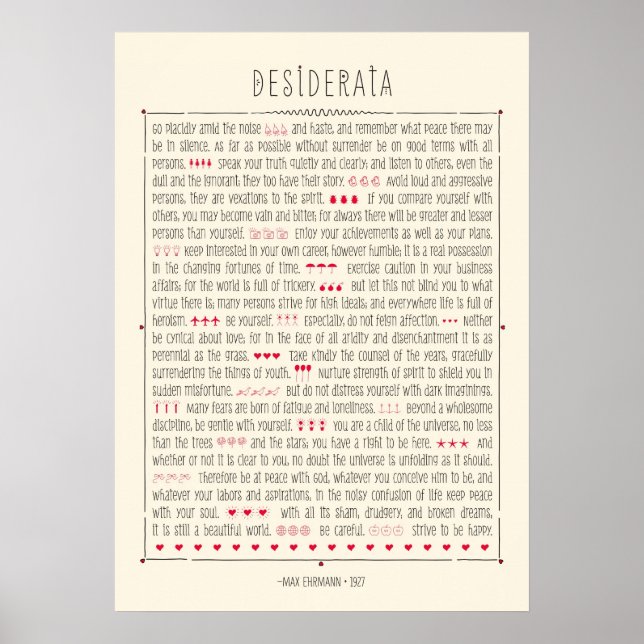 Desiderata Poster (Framsidan)