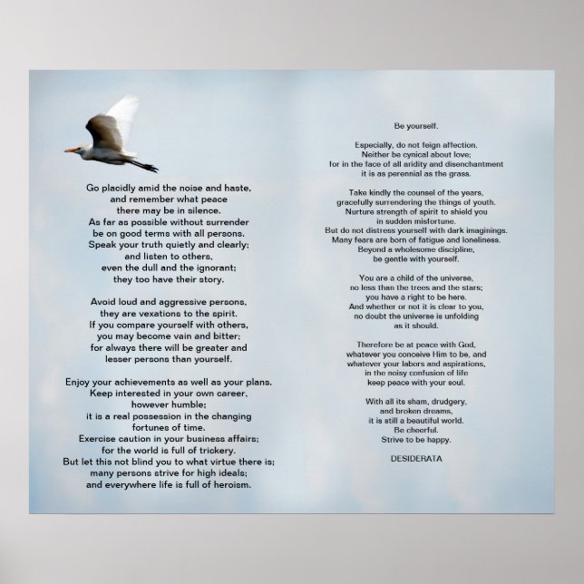 Desiderata Poster (Framsidan)