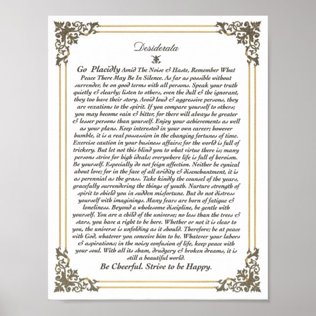 DESIDERATA Poster (Framsidan)