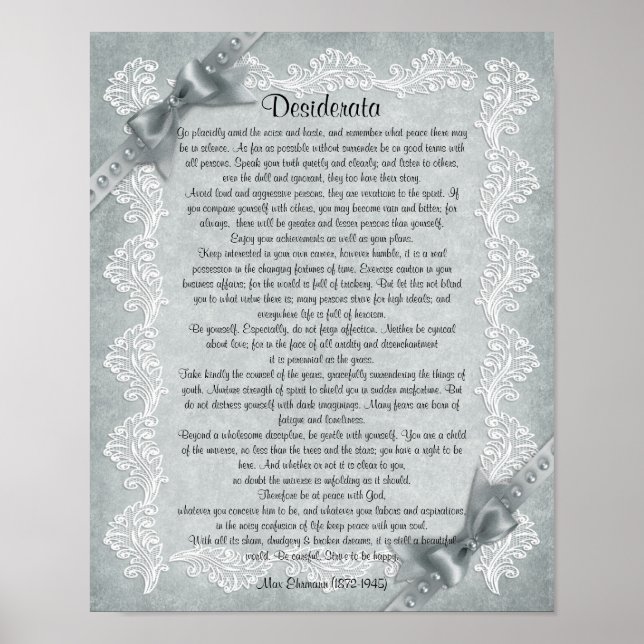 Desiderata Poster (Framsidan)
