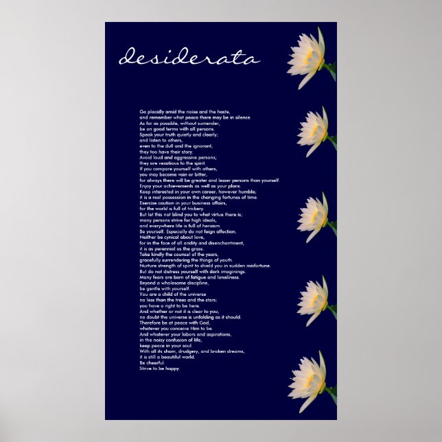 Desiderata ~ Poster (Framsidan)