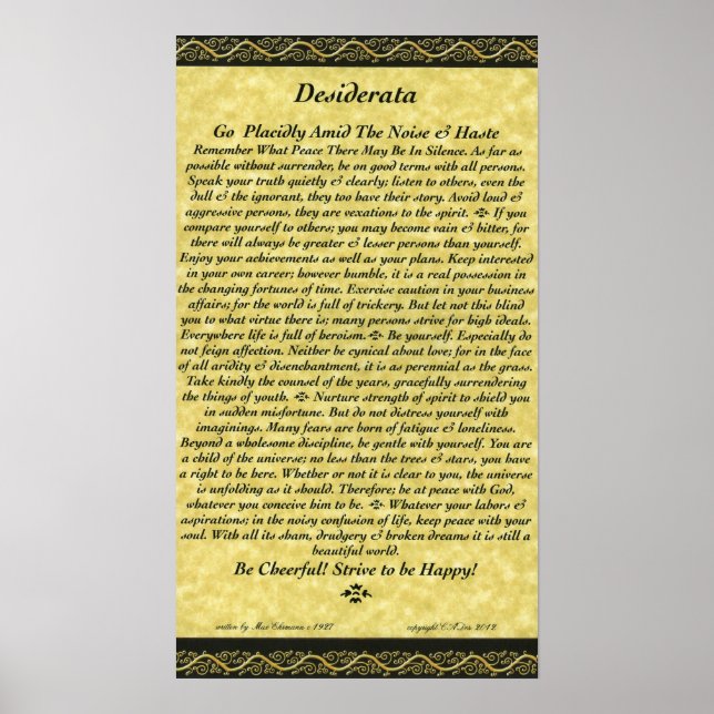 DESIDERATA Poster (Framsidan)