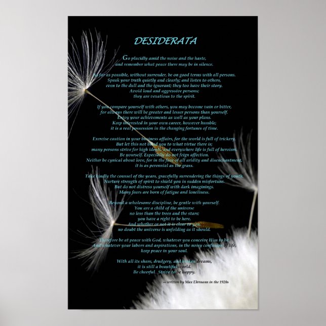 Desiderata Poster (Framsidan)