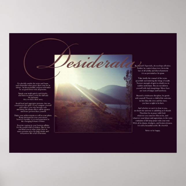 Desiderata Poster (Framsidan)