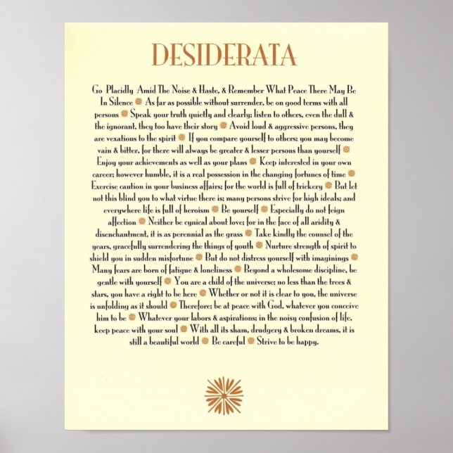 DESIDERATA POSTER (Framsidan)