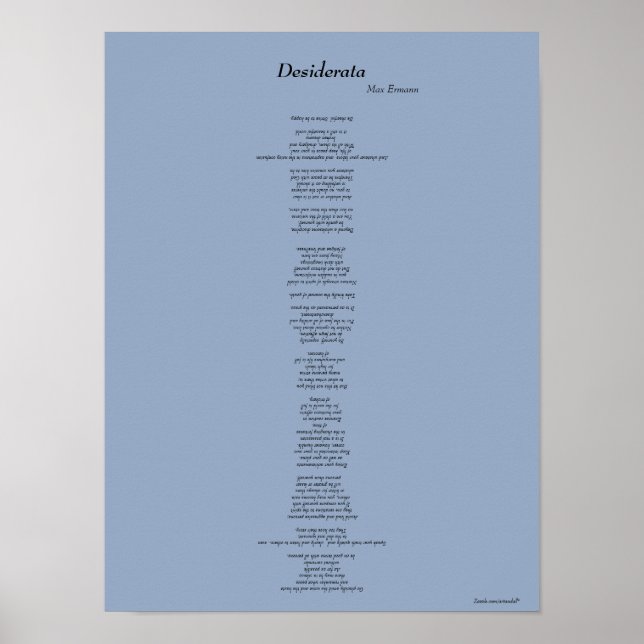 DESIDERATA POSTER (Framsidan)