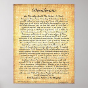 DESIDERATA Poster av Max Ehrmann=16 x 20 Fossil