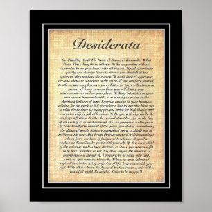 DESIDERATA Poster av Max Ehrmann=Fossil
