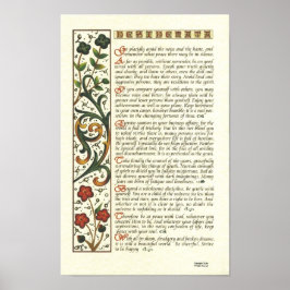 DESIDERATA Poster av Max Ehrmann= Löv Calligraphy