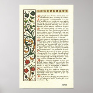 DESIDERATA Poster av Max Ehrmann= Löv Calligraphy