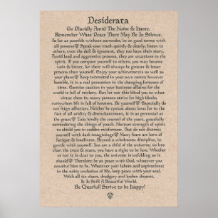 DESIDERATA Poster av Max Ehrmann=Medieval Krona