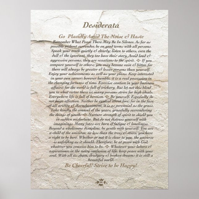 DESIDERATA Poster av Max Ehrmann=Moonstone (Framsidan)