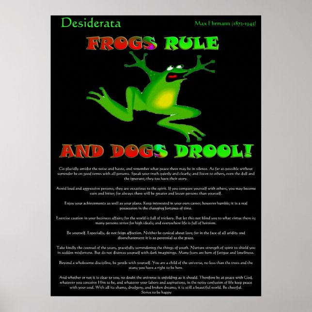 Desiderata Poster groda (Framsidan)