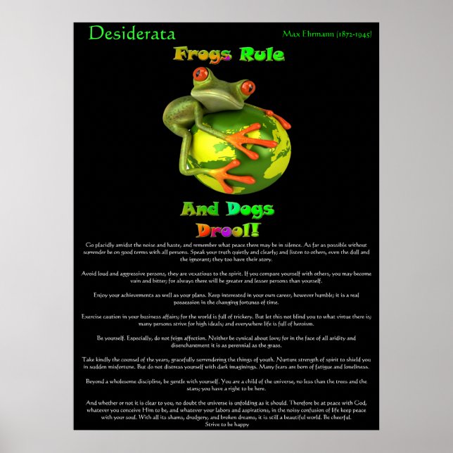 Desiderata Poster grodregel (Framsidan)