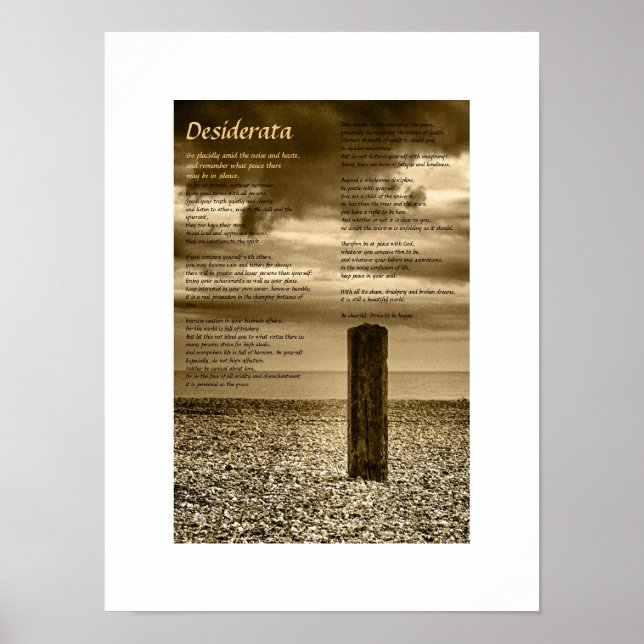 Desiderata poster - jag har tid (Framsidan)