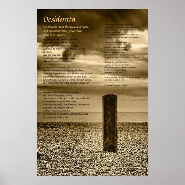 Desiderata poster - jag har tid (Framsidan)
