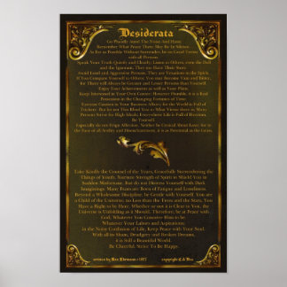 DESIDERATA Poster-Max Ehrmann-11x17-Guld Baroque Poster