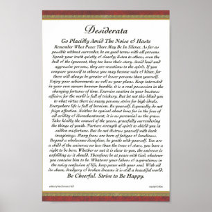 DESIDERATA poster max Ehrmann-Formell klippning