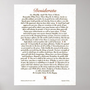 DESIDERATA poster max Ehrmann som MÅNGA
