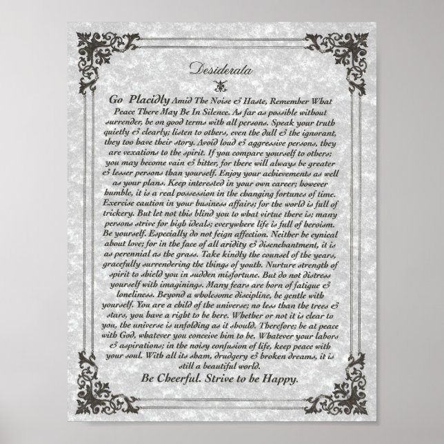 DESIDERATA Poster på objekt (Framsidan)
