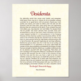 Desiderata Poster utskrift